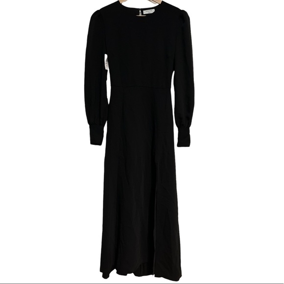 ARITZIA Babaton Black Hamptons Dress - Long Sleeve - Slit - Satin - Size 0 - NWT - Picture 15 of 15
